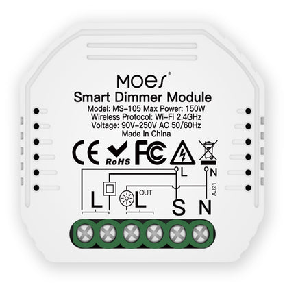 WiFi 2 Gang Dimmer Switch Module DIY Smart Light LED Dimmable Interruptor Relay - MOES