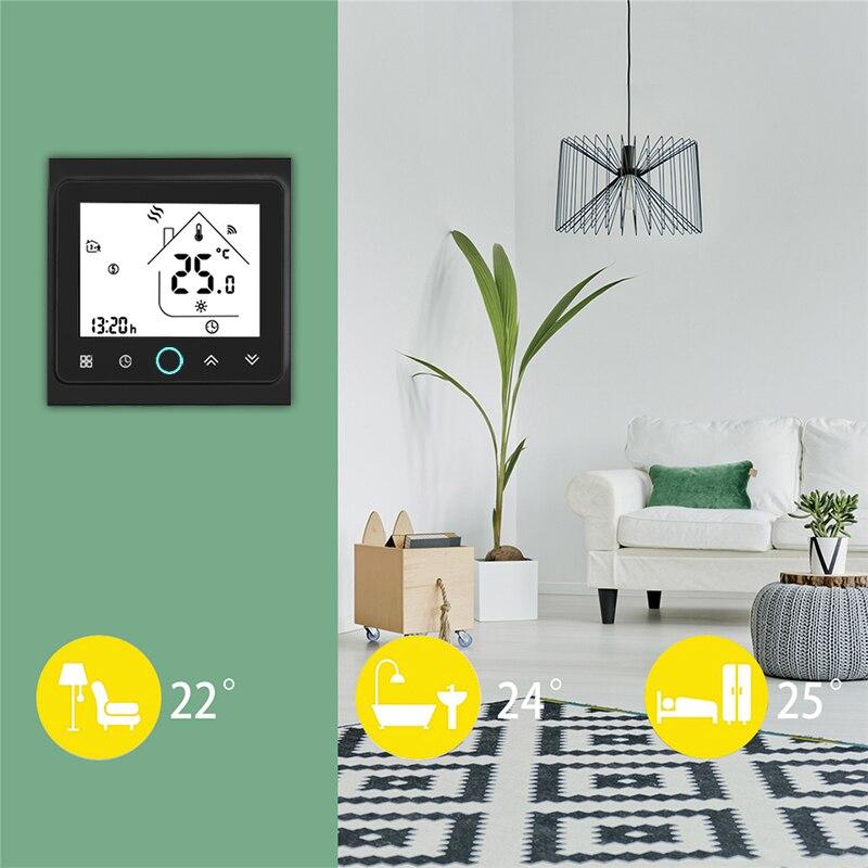 WiFi Central Air Conditioner Thermostat Temperature Controller 2 Pipe 4 Pipe 3 Speed Fan Coil Unit Work with Alexa Google Home - Moes