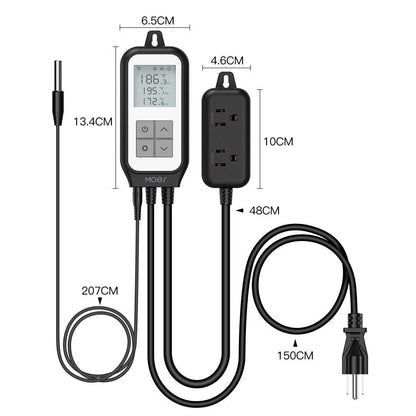 WiFi Digital Temperature Controller Thermostat Outlet Plug Heating and Cooling Mode Carboy Aquarium Home Brewing Incubation Fermentation Breeding Greenhouse Smart Life App Remote Monitoring 100-250V - Moes
