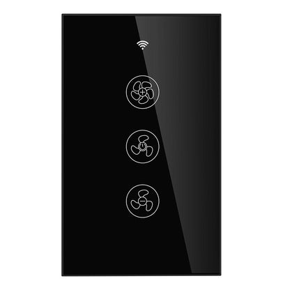 WiFi RF433 Smart Ceiling Fan Switch Smart Life/Tuya App Remote Control Compatible with Alexa Google Home US Black - Moes