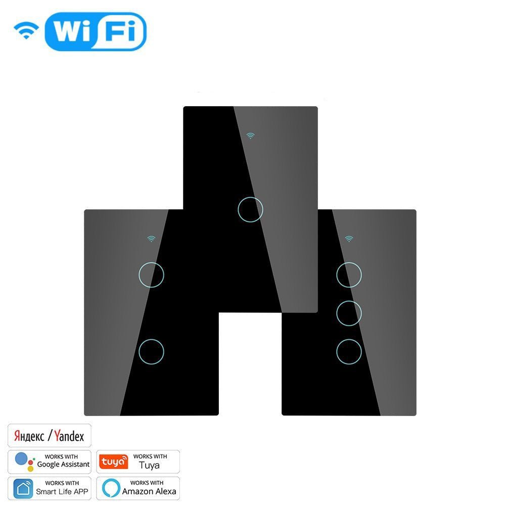 WiFi RF433 Smart Light Wall Touch Switch Single Pole 95-130V US Standard - MOES