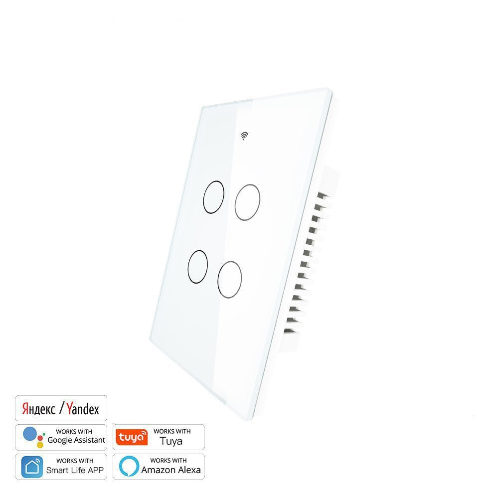 WiFi RF433 Smart Light Wall Touch Switch Single Pole 95-130V US Standard - MOES