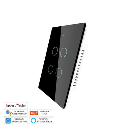 WiFi RF433 Smart Light Wall Touch Switch Single Pole 95-130V US Standard - MOES