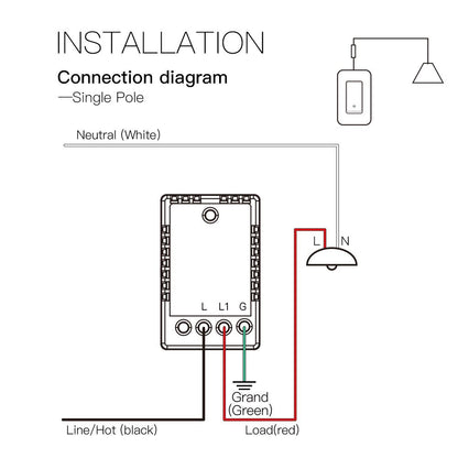 WiFi Smart Light Switch No Neutral Wire,No Capacitor,No hub Required Single Live Wire Push Button,Tuya Smart Life App Remote Control Work with Alexa and Google Home Assistant,Minimum 7W,White - Moes