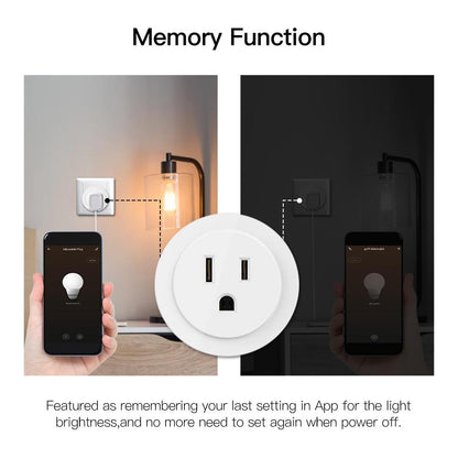 WiFi Smart Power Socket Plug Brightness Adjust Timer Plug Tuya Smart Life App Compatible - Moes