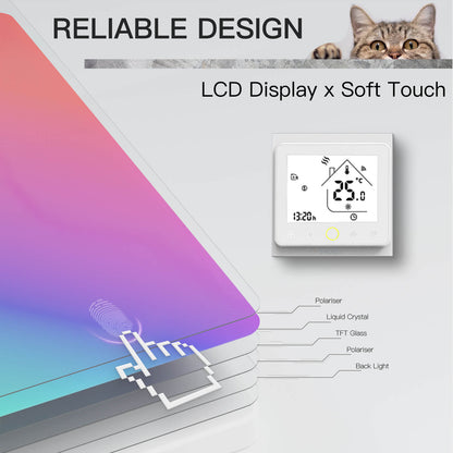 WiFi Smart Thermostat Temperature Controller Water Floor/Electric Heating Water/Gas Boiler LCD Touch Screen BHT 002 - MOES