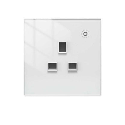 WiFi Smart Wall Socket Glass Panel Outlet Power Monitor Touch Plug Relay Status Light Mode Adjustable EU - MOES