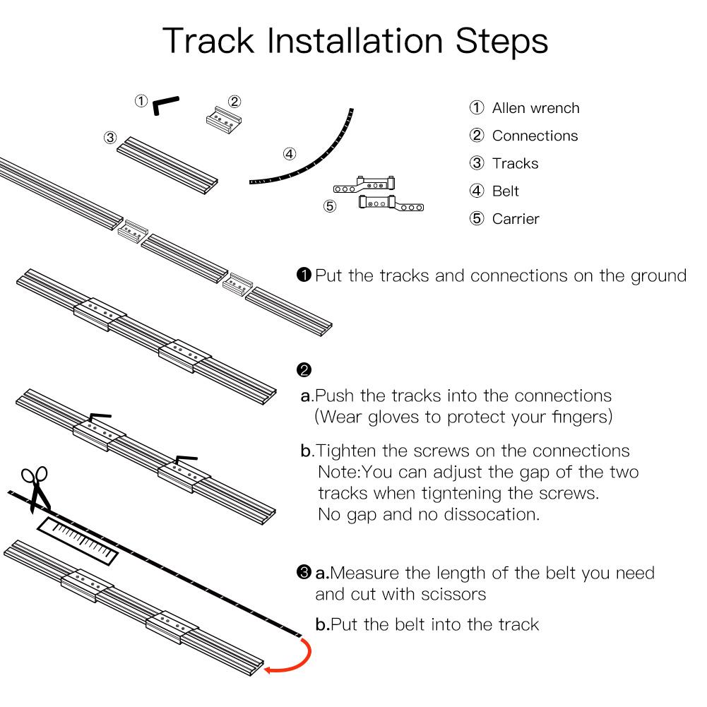 WiFi Smart  Electric Motorized Splicing Curtain Tracks System,Tuya Curtain Motor with DIY Track RF Remote Smart Life Tuya APP Control Voice Control With Alexa Google Home - Moes