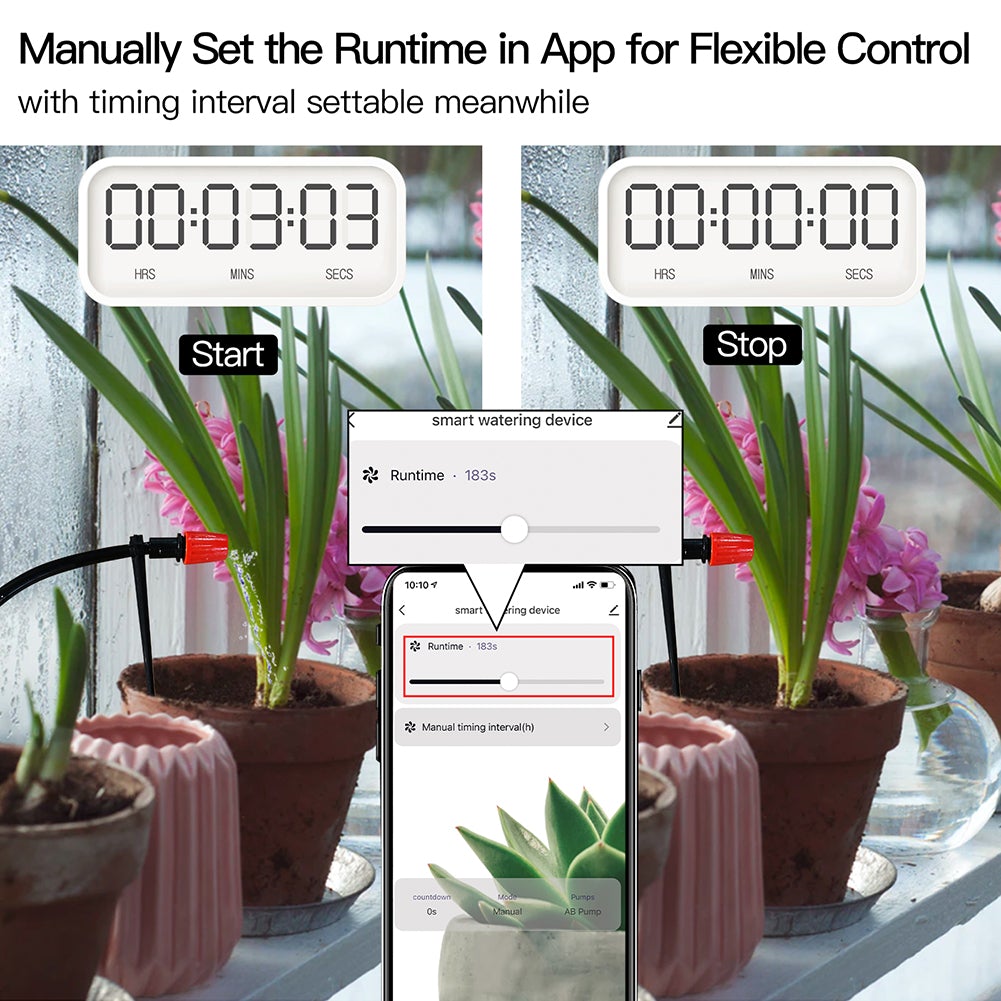 WiFi Water Pump Tuya Smart Watering Machine Automatic Micro-drip Irrigation System Dual Pump Watering Timer Plants AC Water Controller System Irrigation Tool for Home Office Potted Plants Voice Control via Alexa Google Home - Moes