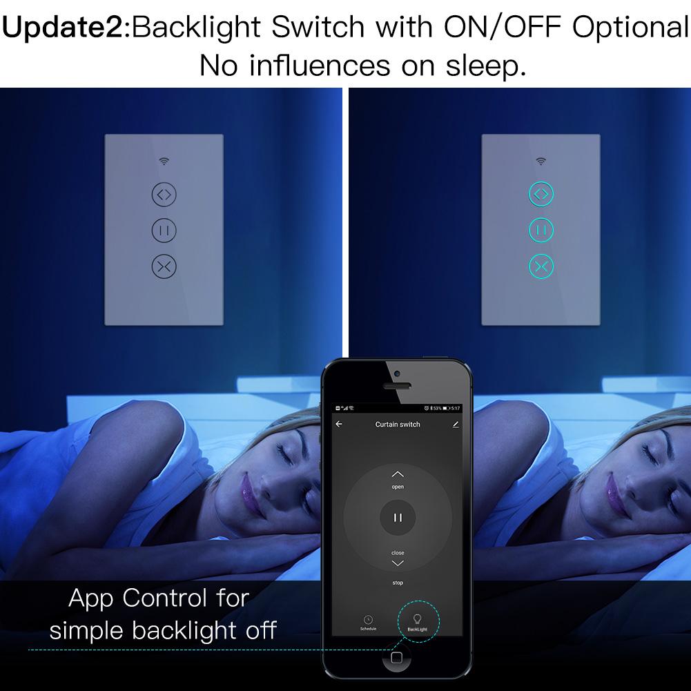 ZigBee RF Smart Touch Curtain Roller Blinds Shutter Switch Tuya Smart Life App Wireless Control Works with Alexa and Google Home US - Moes