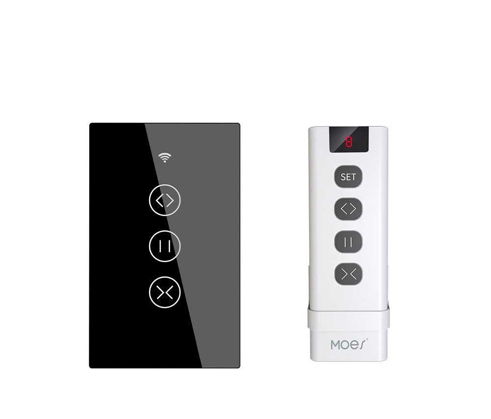 ZigBee RF433 Smart Curtain Blinds Shutter Touch Switch Multi-control Neutral Wire Required US - MOES