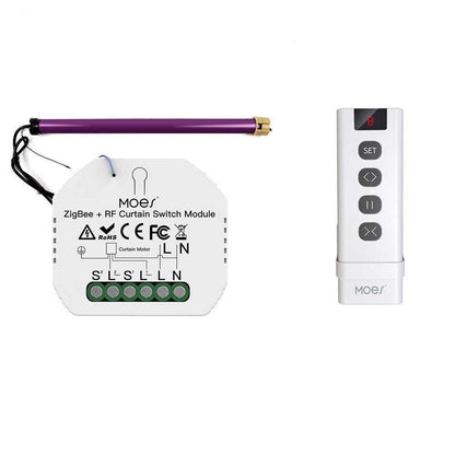ZigBee RF433 Smart Curtain Switch Module for Electric Motorized Roller Blinds Shutter Motor - MOES