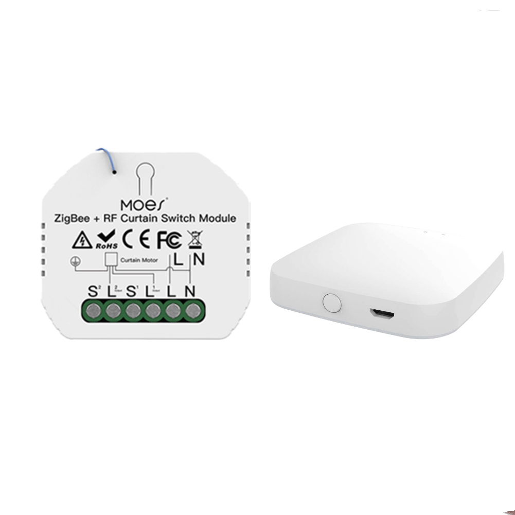 ZigBee RF433 Smart Curtain Switch Module for Electric Motorized Roller Blinds Shutter Motor - MOES