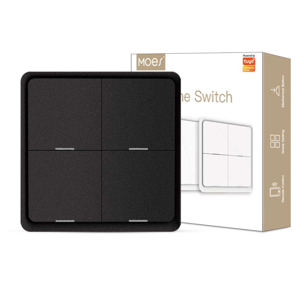 ZigBee Smart Battery Powered Light Switch Scene Push Button Switches Multi-Control - MOES
