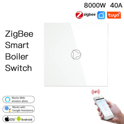 ZigBee Smart Boiler Touch Switch Water Heater Single Pole Neutral Wire Required 20A/40A EU - MOES