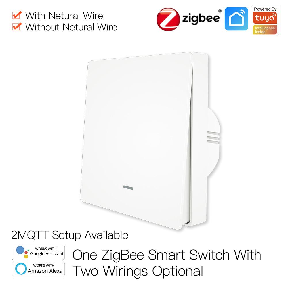ZigBee Smart Push Button Switch and ZigBee Scene Switch Kit L Only No Neutral Wire or L+N Wiring Optional No Capacitor Required Tuya ZigBee Hub Required - Moes