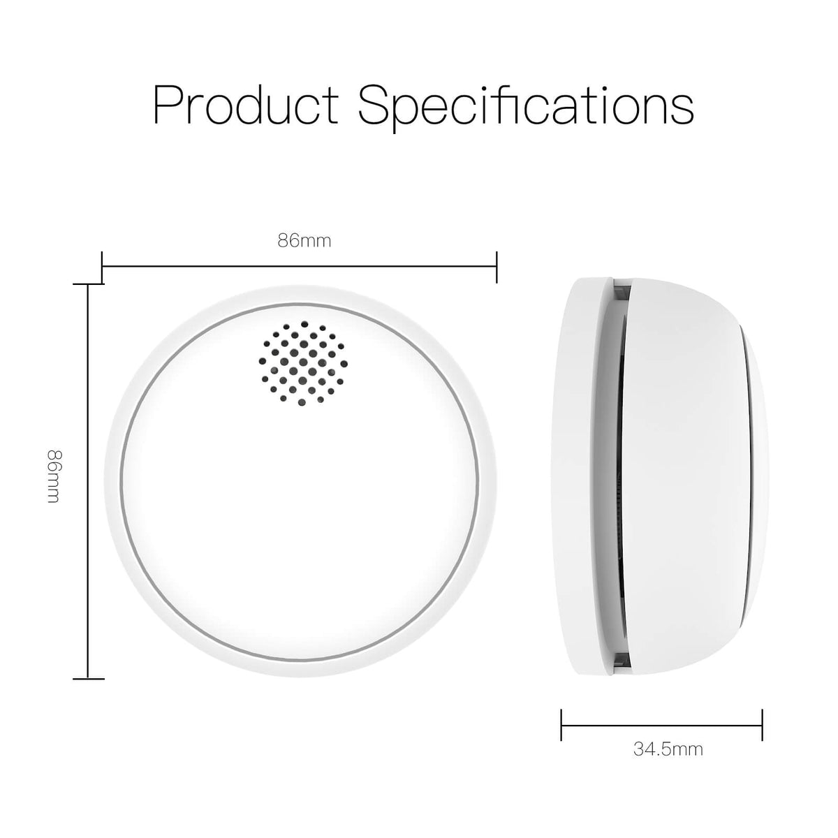 ZigBee Smart Wireless Smoke Detector Fire 85dB Sound Alarm Siren Sensor - MOES
